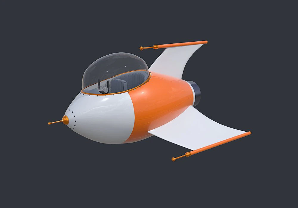 cartoon rocketship 3D Model .c4d .max .obj .3ds .fbx .stl .blend 