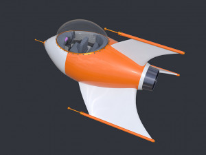 cartoon rocketship 3D Model