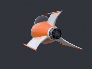 cartoon rocketship 3D Model