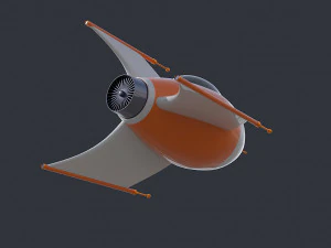 cartoon rocketship 3D Model
