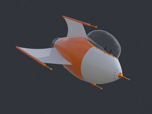 cartoon rocketship 3D Model