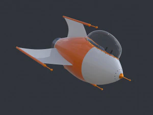 cartoon rocketship 3D Model
