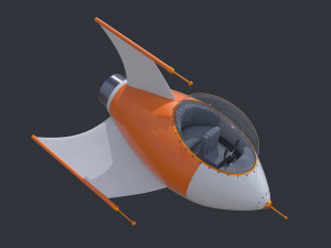 cartoon rocketship 3D Model