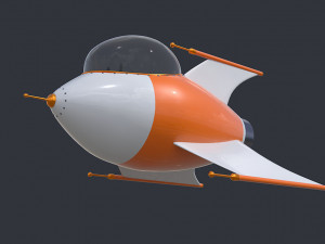 cartoon rocketship 3D Model