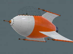 cartoon rocketship 3D Model