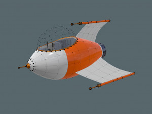 cartoon rocketship 3D Model