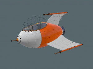 cartoon rocketship 3D Model