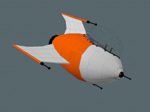 cartoon rocketship 3D Model