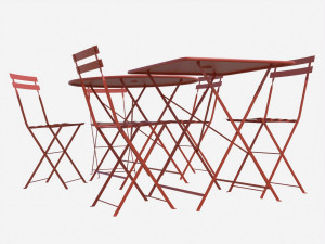 bistrot metal tables and chairs 3D Model