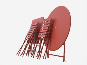 bistrot metal tables and chairs 3D Model