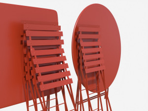 bistrot metal tables and chairs 3D Model