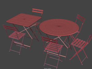 bistrot metal tables and chairs 3D Model