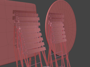 bistrot metal tables and chairs 3D Model