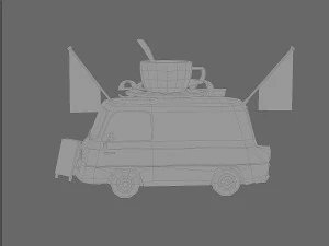 Foodtruck Coffee Low Poly 3D Model