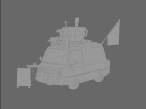 Foodtruck Coffee Low Poly 3D Model