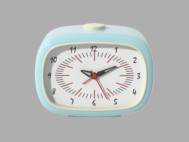 Alarm Clock 60S Model 3D .c4d .max .obj .3ds .fbx .stl .blend 