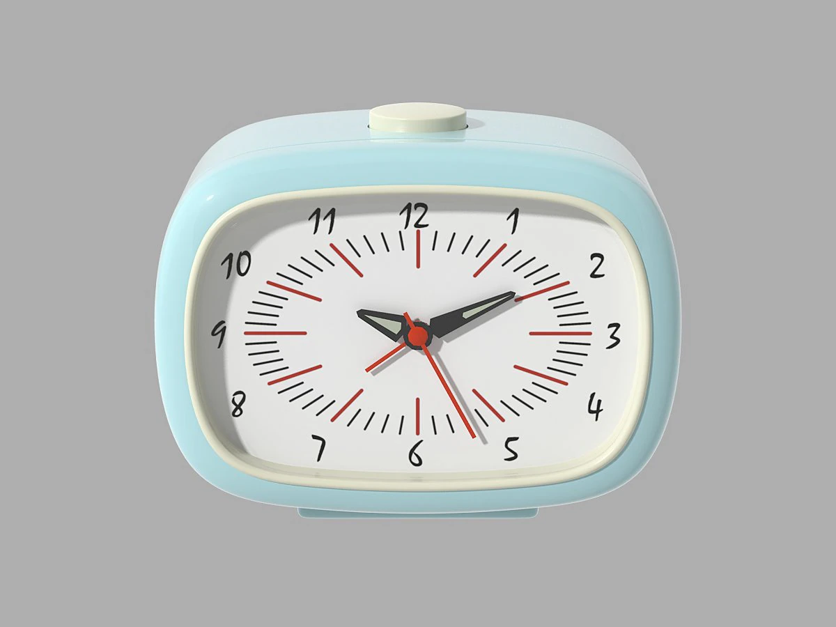 Alarm Clock 60S 3D Model .c4d .max .obj .3ds .fbx .stl .blend 