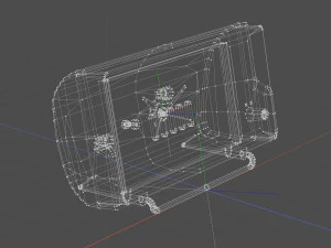 Alarm clock 60s red 3D Model