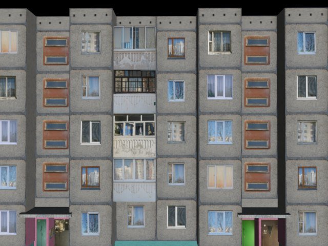 russian block of flats 3D Модель .c4d .max .obj .3ds .fbx .stl .blend 
