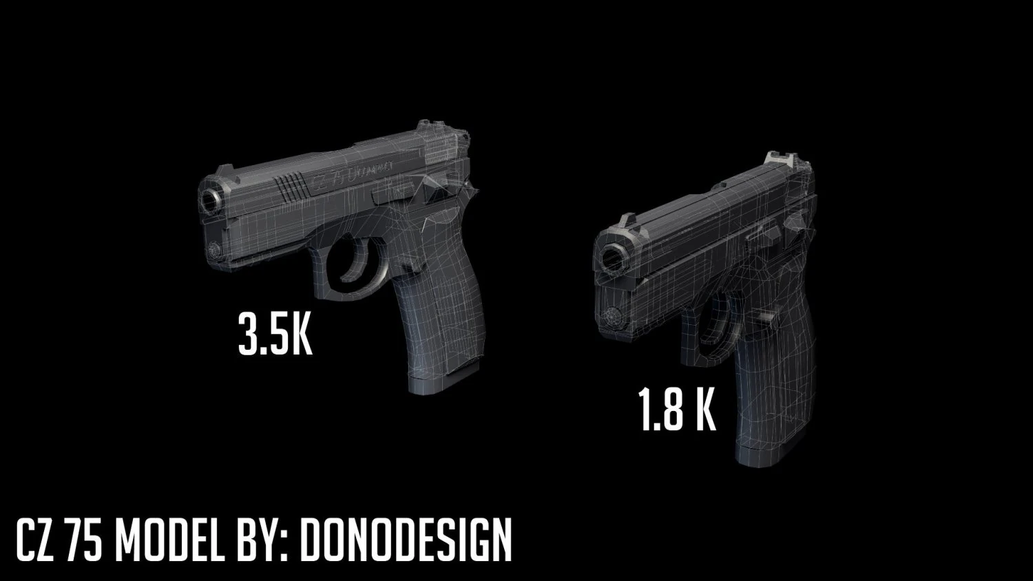 cz75 d compact 3D Model .c4d .max .obj .3ds .fbx .stl .blend 