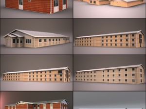 prefabricated building collection 3D Model