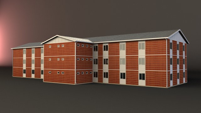 prefabricated building 1 3D Модель .c4d .max .obj .3ds .fbx .stl .blend 