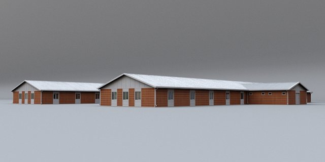 prefabricated building 2 3D Model .c4d .max .obj .3ds .fbx .stl .blend 