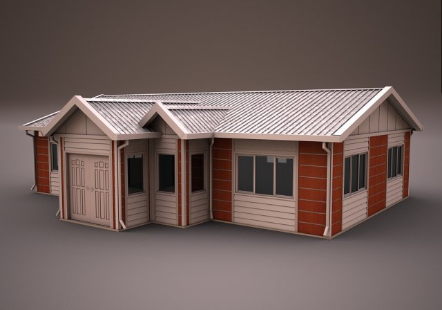 prefabricated building 3 Model 3D .c4d .max .obj .3ds .fbx .stl .blend 