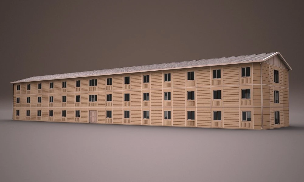 prefabricated building 4 3D Model .c4d .max .obj .3ds .fbx .stl .blend 