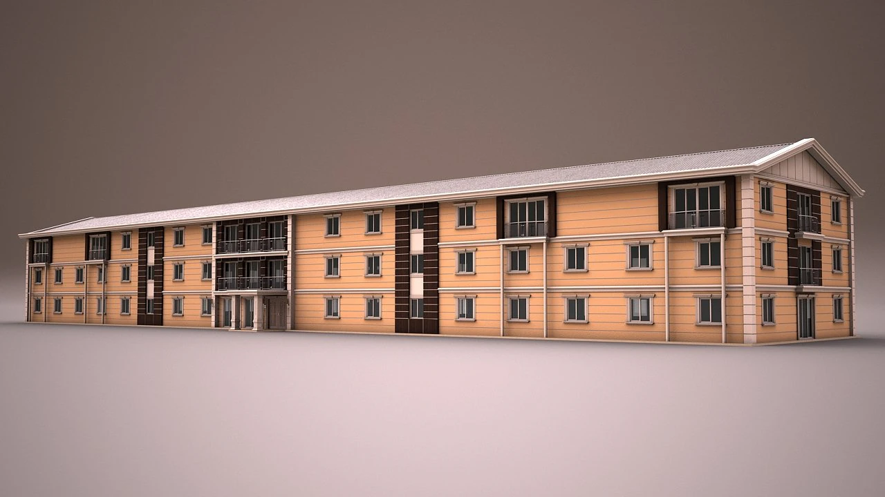 prefabricated building 7 3D Model .c4d .max .obj .3ds .fbx .stl .blend 