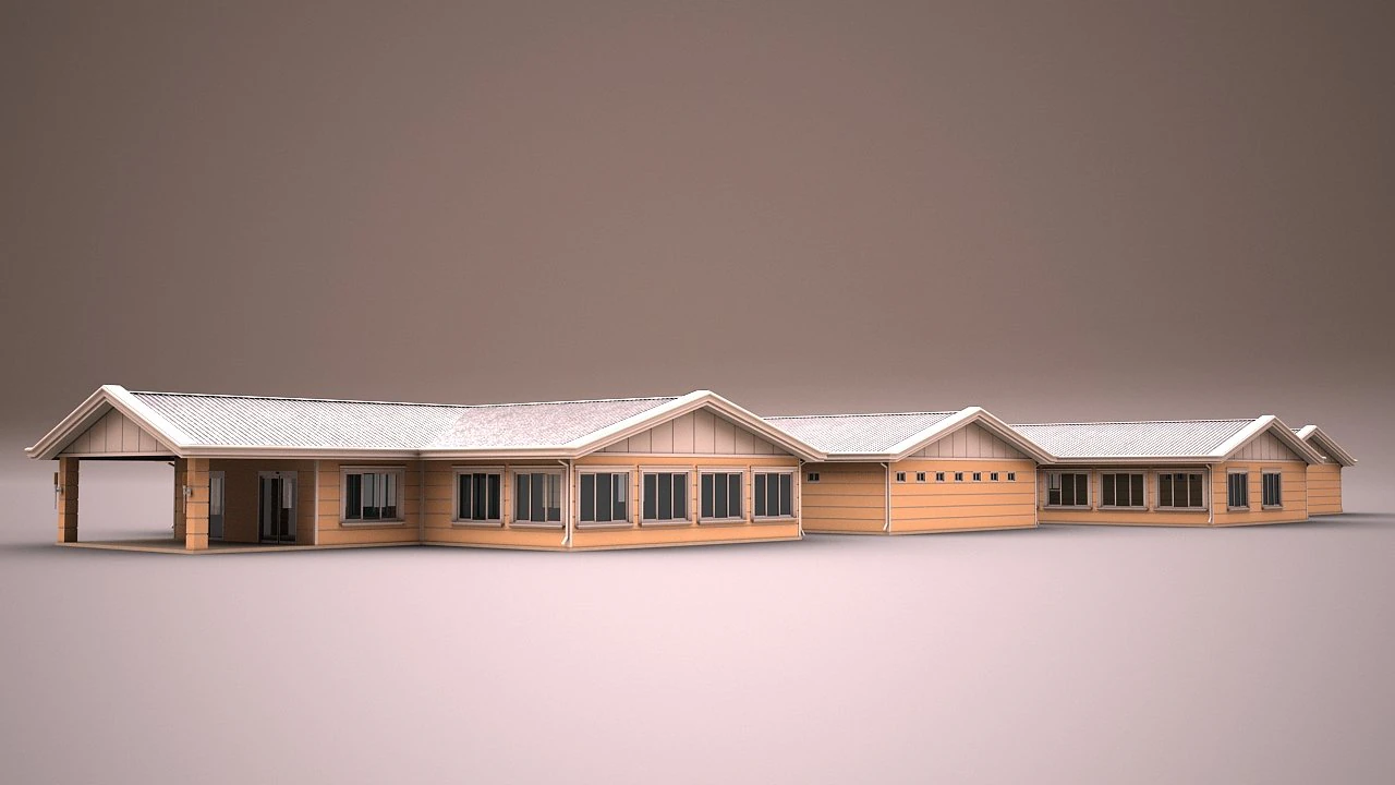 prefabricated building 8 3D Model .c4d .max .obj .3ds .fbx .stl .blend 