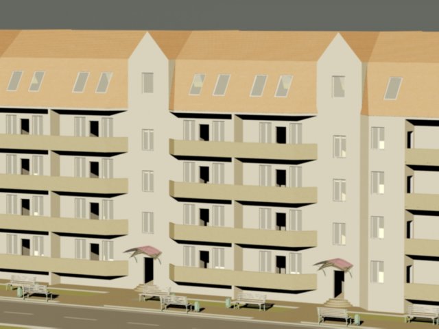 apartment house 3D Model .c4d .max .obj .3ds .fbx .stl .blend 