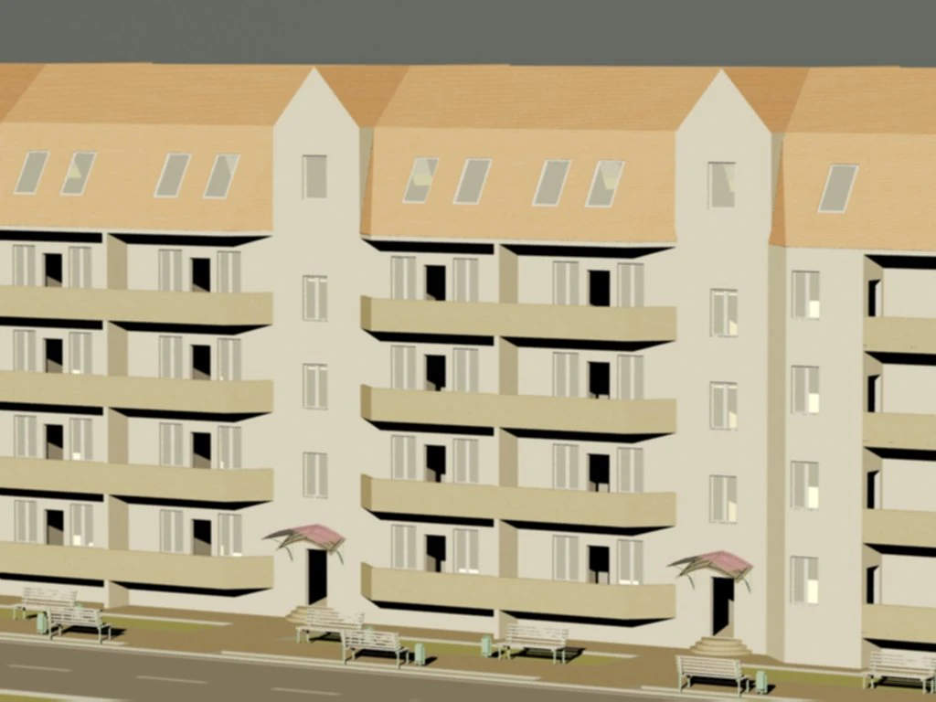 apartment house 3D Model .c4d .max .obj .3ds .fbx .stl .blend