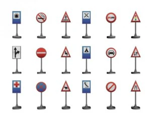 교통 표지판 3D 모델