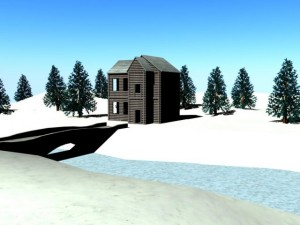 wooden house Model 3D