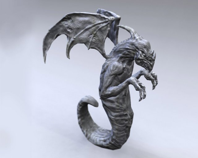 dragon gargoyle 3D Модель .c4d .max .obj .3ds .fbx .stl .blend 