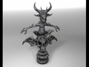 gargoyle with skull base Modèle 3D