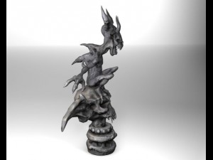 gargoyle with skull base 3D Модель