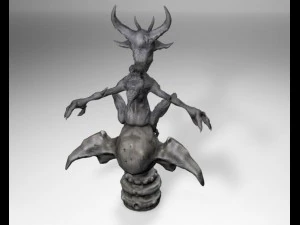 gargoyle with skull base 3D Model