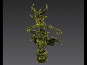gargoyle with skull base 3D Модель