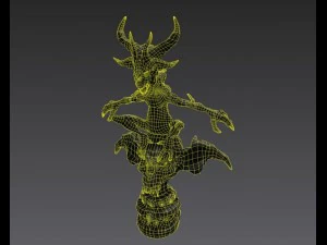 gargoyle with skull base 3D Model