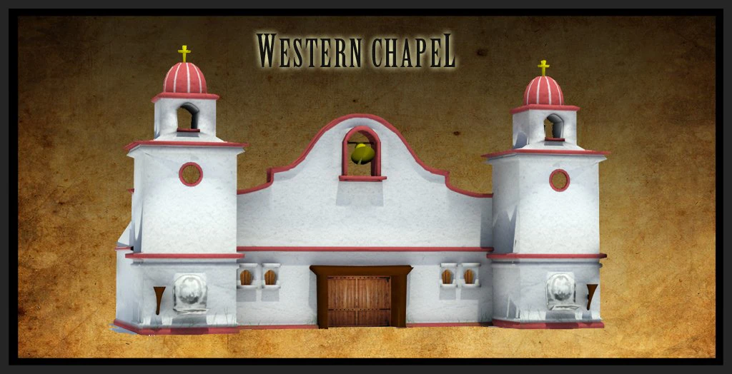western chapel 3D Model .c4d .max .obj .3ds .fbx .stl .blend