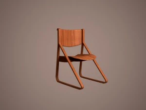 sedia in legno Modello 3D
