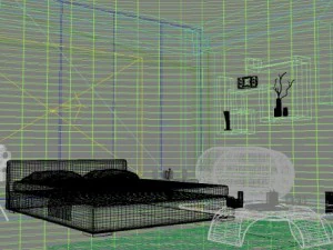 full modern bedroom 3D Model