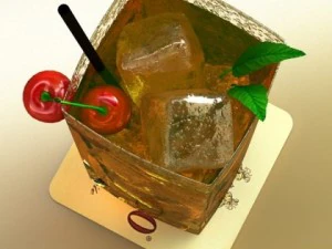 photorealistic and high detailed liquor glass 3D Model