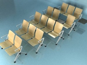 connected seats waiting room 3D Модель