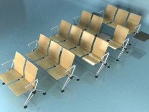 connected seats waiting room 3D Model