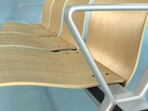 connected seats waiting room 3D Модель
