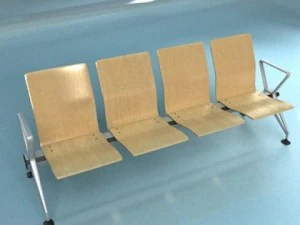 connected seats waiting room 3D Model