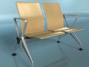 connected seats waiting room 3D Модель